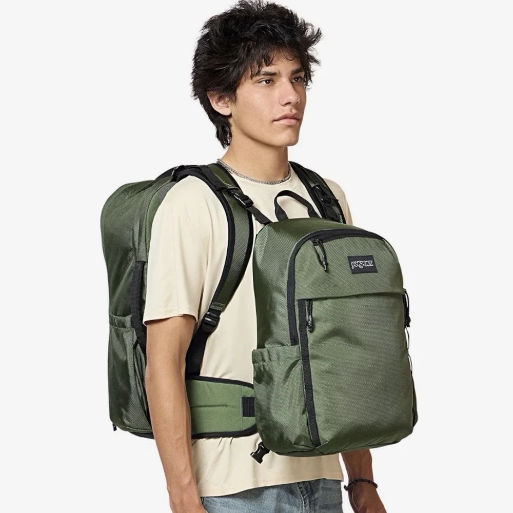 JanSport Venture Pack System 60L Travel Backpack 2-in-1 Carry On Cargo GREEN NEW